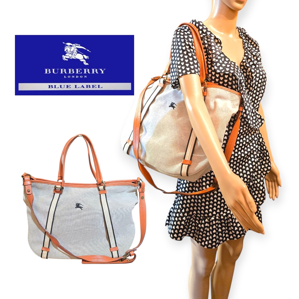 Burberry Blue Label  2 Way Tan and Grey  Shoulder Bag
